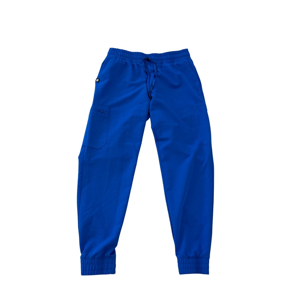 Jaanuu Royal Blue Scrub Joggers Womens Small Cargo Pockets Drawstring Pants